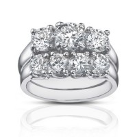 2.25 Ct Three Stone Round Diamond Engagement Ring With Wedding Band 2.25 Ct Three Stone Round Diamond Engagement Ring With Wedding Band