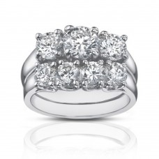 2.25 Ct Three Stone Round Diamond Engagement Ring With Wedding Band 2.25 Ct Three Stone Round Diamond Engagement Ring With Wedding Band
