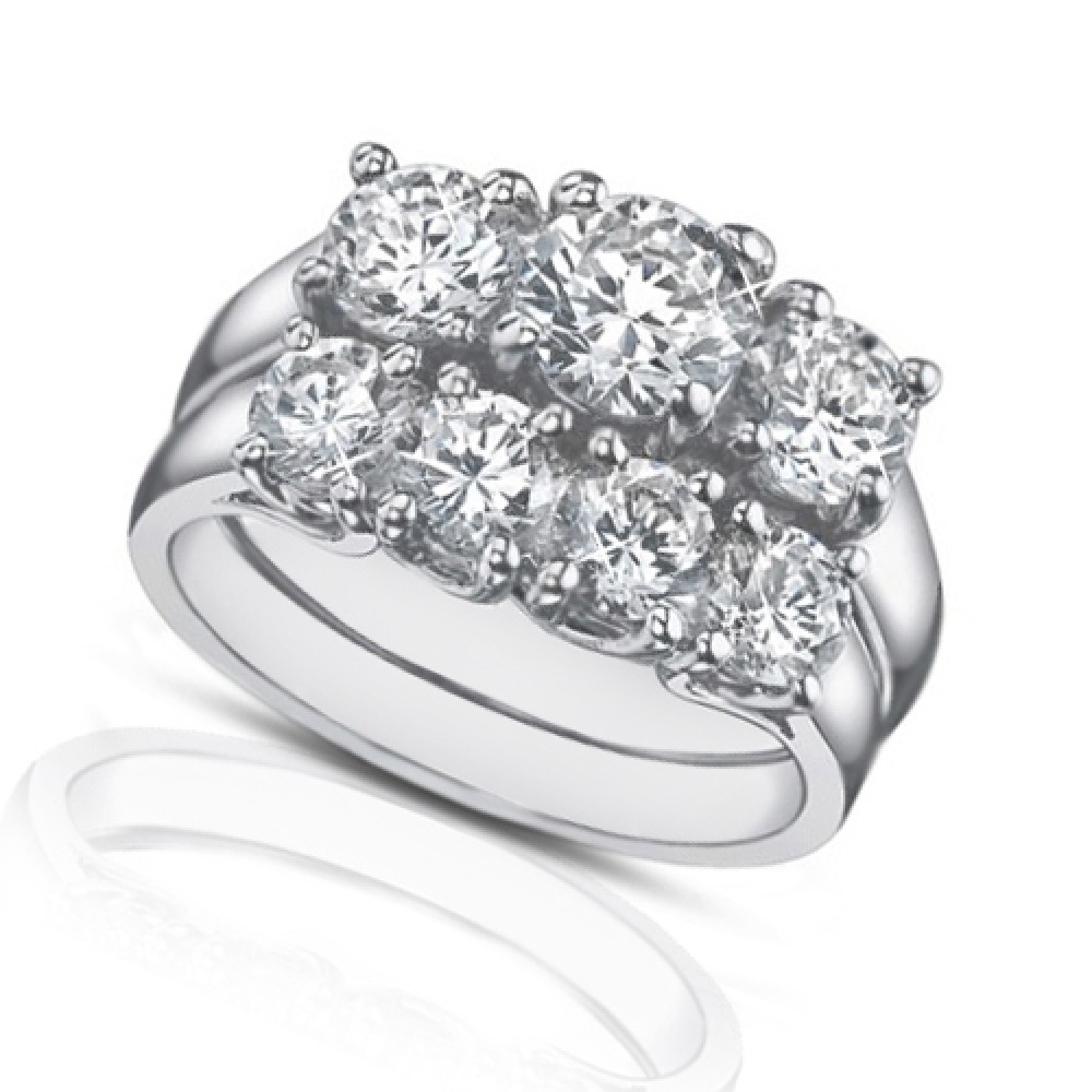 2.25 Ct Three Stone Round Diamond Engagement Ring With ...