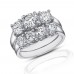 2.25 Ct Three Stone Round Diamond Engagement Ring With Wedding Band 2.25 Ct Three Stone Round Diamond Engagement Ring With Wedding Band