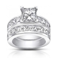 4.50 Ct Princess Cut Diamond Engagement Ring Set In Channel Setting 4.50 Ct Princess Cut Diamond Engagement Ring Set In Channel Setting
