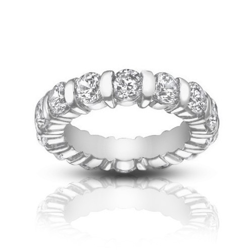 5.00 ct Ladies Round Cut Diamond Eternity Band Ring In Bar Setting 5.00 ct Ladies Round Cut Diamond Eternity Band Ring In Bar Setting