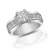 1.50 ct Ladies Round Cut Diamond Engagement Ring With Princess Cut's On the Side 