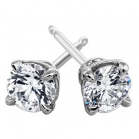 2.00 ct Round Cut Cubic Zirconia Stud Earrings in Push Back 2.00 ct Round Cut Cubic Zirconia Stud Earrings in Push Back