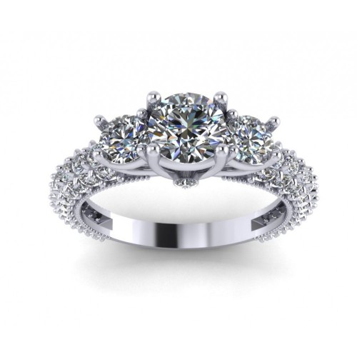 2.60 ct Ladies Round Cut Diamond Engagement Ring With Accented Diamonds 2.60 ct Ladies Round Cut Diamond Engagement Ring With Accented Diamonds