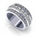 3.00 ct Ladies Three Row Round And Princess Cut Diamond Anniversary Wedding Band 3.00 ct Ladies Three Row Round And Princess Cut Diamond Anniversary Wedding Band