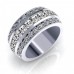 3.00 ct Ladies Three Row Round And Princess Cut Diamond Anniversary Wedding Band 3.00 ct Ladies Three Row Round And Princess Cut Diamond Anniversary Wedding Band