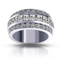 3.00 ct Ladies Three Row Round And Princess Cut Diamond Anniversary Wedding Band 3.00 ct Ladies Three Row Round And Princess Cut Diamond Anniversary Wedding Band