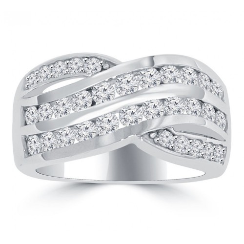 2.00 ct Ladies Round Cut Diamond Anniversary Ring in Prong Setting