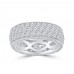 4.50 ct Ladies Three Row Round Cut Diamond Eternity Wedding Band Ring
