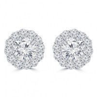 2.25 Ct Ladies Round Cut Diamond Stud Earring In 14 kt White Gold 2.25 Ct Ladies Round Cut Diamond Stud Earring In 14 kt White Gold