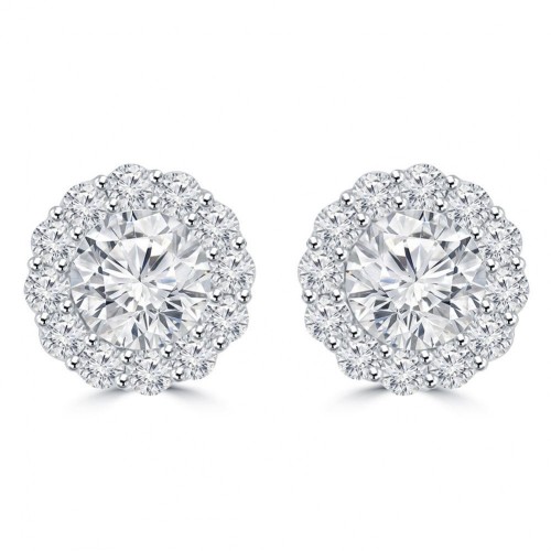 2.25 Ct Ladies Round Cut Diamond Stud Earring In 14 kt White Gold 2.25 Ct Ladies Round Cut Diamond Stud Earring In 14 kt White Gold