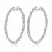 4.00 ct Round Cut Diamond Inside Outside Hoop Earrings