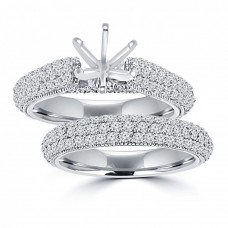 2.50 ct Ladies Round Cut Diamond Semi Mounting Set Engagement Ring in 14 kt White Gold 2.50 ct Ladies Round Cut Diamond Semi Mounting Set Engagement Ring in 14 kt White Gold