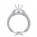 2.50 ct Ladies Round Cut Diamond Semi Mounting Set Engagement Ring in 14 kt White Gold