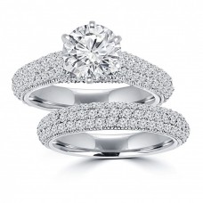 3.25 ct Ladies Round Cut Diamond Engagement Ring Set in 14 kt White Gold Pave Set 3.25 ct Ladies Round Cut Diamond Engagement Ring Set in 14 kt White Gold Pave Set