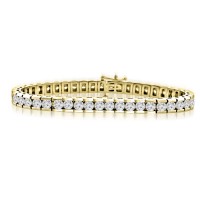 10.15 ct Ladies Round Cut Diamond Tennis Bracelet In Channel Setting Yellow Gold