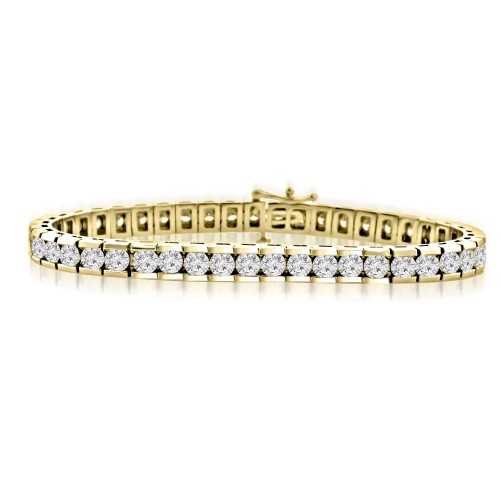 10.15 ct Ladies Round Cut Diamond Tennis Bracelet In Channel Setting Yellow Gold 10.15 ct Ladies Round Cut Diamond Tennis Bracelet In Channel Setting Yellow Gold