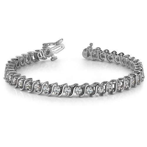 4.00 ct Round Cut Diamond S-Type Tennis Bracelet 4.00 ct Round Cut Diamond S-Type Tennis Bracelet
