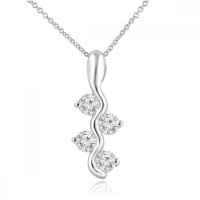 0.65 Ct Ladies Round Cut Diamond Pendant / Necklace In 14 kt White Gold 0.65 Ct Ladies Round Cut Diamond Pendant / Necklace In 14 kt White Gold