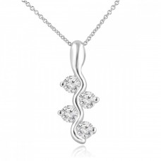0.65 Ct Ladies Round Cut Diamond Pendant / Necklace In 14 kt White Gold 0.65 Ct Ladies Round Cut Diamond Pendant / Necklace In 14 kt White Gold