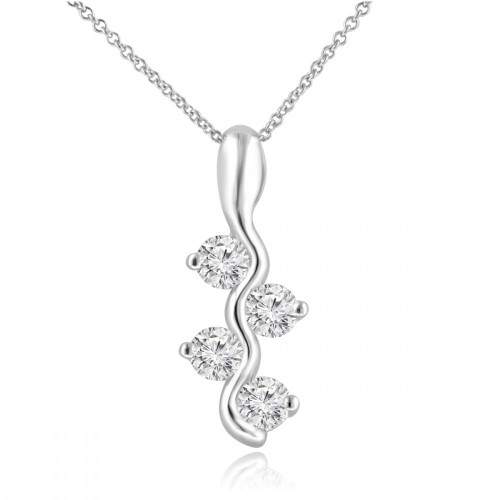 0.65 Ct Ladies Round Cut Diamond Pendant / Necklace In 14 kt White Gold 0.65 Ct Ladies Round Cut Diamond Pendant / Necklace In 14 kt White Gold