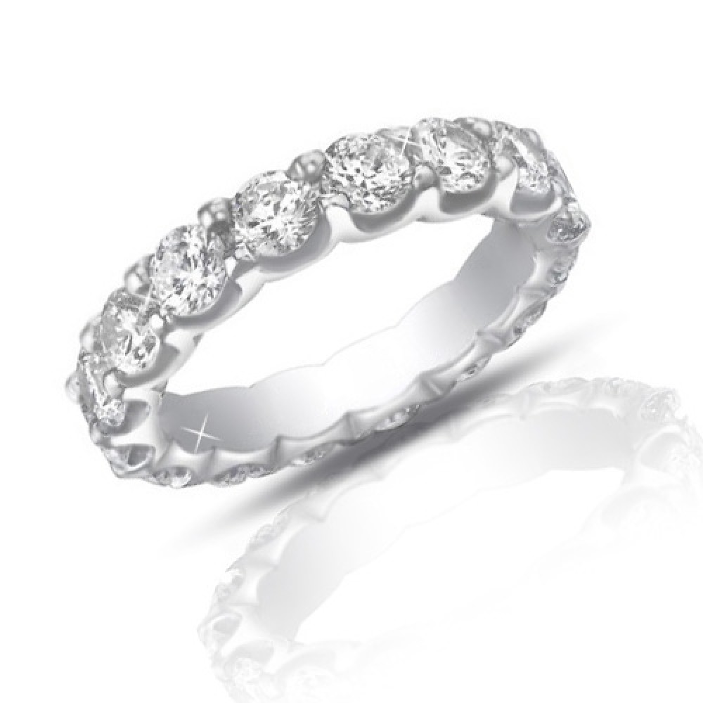 4.00 Ct Ladies Round Cut Diamond Eternity Wedding Band Ring