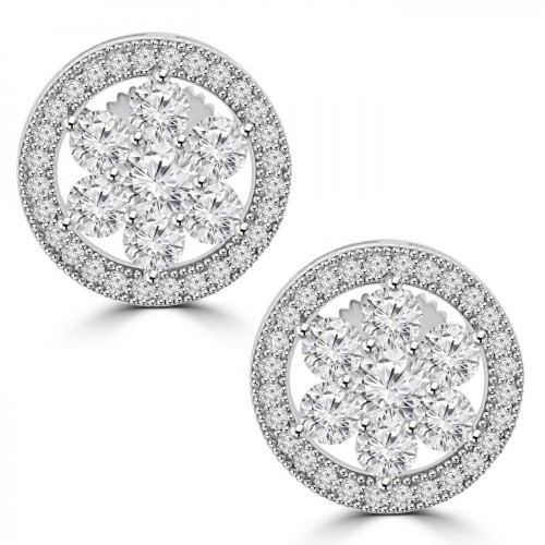 1.68 ct Round Cut Cubic Zirconia Stud Earrings in Screw Back 1.68 ct Round Cut Cubic Zirconia Stud Earrings in Screw Back