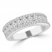 1.16 ct Ladies Three Row Round Cut Diamond Wedding Band in 14 kt White Gold