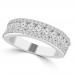 1.16 ct Ladies Three Row Round Cut Diamond Wedding Band in 14 kt White Gold