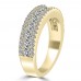 1.16 ct Ladies Three Row Round Cut Diamond Wedding Band in 14 kt Yellow Gold
