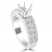 1.09 ct Ladies Three Row Round Cut Diamond Semi Mounting Ring in 14 kt White Gold 1.09 ct Ladies Three Row Round Cut Diamond Semi Mounting Ring in 14 kt White Gold