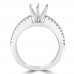 1.09 ct Ladies Three Row Round Cut Diamond Semi Mounting Ring in 14 kt White Gold 1.09 ct Ladies Three Row Round Cut Diamond Semi Mounting Ring in 14 kt White Gold