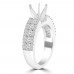 1.09 ct Ladies Three Row Round Cut Diamond Semi Mounting Ring in 14 kt White Gold 1.09 ct Ladies Three Row Round Cut Diamond Semi Mounting Ring in 14 kt White Gold