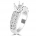 1.09 ct Ladies Three Row Round Cut Diamond Semi Mounting Ring in 14 kt White Gold 1.09 ct Ladies Three Row Round Cut Diamond Semi Mounting Ring in 14 kt White Gold