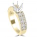 1.09 ct Ladies Three Row Round Cut Diamond Semi Mounting Ring in 14 kt Yellow Gold 1.09 ct Ladies Three Row Round Cut Diamond Semi Mounting Ring in 14 kt Yellow Gold
