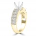1.09 ct Ladies Three Row Round Cut Diamond Semi Mounting Ring in 14 kt Yellow Gold 1.09 ct Ladies Three Row Round Cut Diamond Semi Mounting Ring in 14 kt Yellow Gold