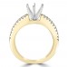 1.09 ct Ladies Three Row Round Cut Diamond Semi Mounting Ring in 14 kt Yellow Gold 1.09 ct Ladies Three Row Round Cut Diamond Semi Mounting Ring in 14 kt Yellow Gold