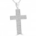 1.61 ct t.w. Round Cut Diamond Cross Pendant Necklace in 14 kt Gold 1.61 ct t.w. Round Cut Diamond Cross Pendant Necklace in 14 kt Gold