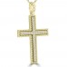 1.61 ct t.w. Round Cut Diamond Cross Pendant Necklace in 14 kt Yellow Gold 1.61 ct t.w. Round Cut Diamond Cross Pendant Necklace in 14 kt Yellow Gold