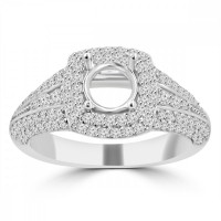 1.27 ct Ladies Round Cut Diamond Semi Mounting Engagement Ring in 14 kt White Gold 1.27 ct Ladies Round Cut Diamond Semi Mounting Engagement Ring in 14 kt White Gold