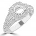 1.27 ct Ladies Round Cut Diamond Semi Mounting Engagement Ring in 14 kt White Gold