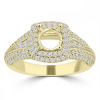 1.27 ct Ladies Round Cut Diamond Semi Mounting Engagement Ring in 14 kt Yellow Gold 1.27 ct Ladies Round Cut Diamond Semi Mounting Engagement Ring in 14 kt Yellow Gold
