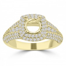 1.27 ct Ladies Round Cut Diamond Semi Mounting Engagement Ring in 14 kt Yellow Gold 1.27 ct Ladies Round Cut Diamond Semi Mounting Engagement Ring in 14 kt Yellow Gold