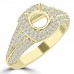 1.27 ct Ladies Round Cut Diamond Semi Mounting Engagement Ring in 14 kt Yellow Gold