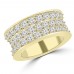 6.92 ct Three Row Round Cut Diamond Eternity Wedding Band Ring ( G Color SI-1 Clarity) 