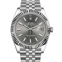 Rolex Datejust 41 Stainless Steel Rhodium Diamond Dial Jubilee Bracelet Watch