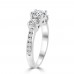 1.97 ct Ladies Three Stone Round Cut Diamond Engagement Ring in 14 kt White Gold