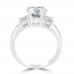 1.97 ct Ladies Three Stone Round Cut Diamond Engagement Ring in 14 kt White Gold