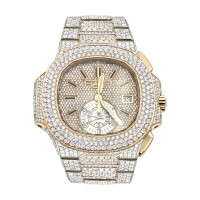 PATEK PHILIPPE NAUTILUS ICED OUT DIAMOND WATCH FOR MEN 35CT 18K ROSE GOLD PATEK PHILIPPE NAUTILUS ICED OUT DIAMOND WATCH FOR MEN 35CT 18K ROSE GOLD